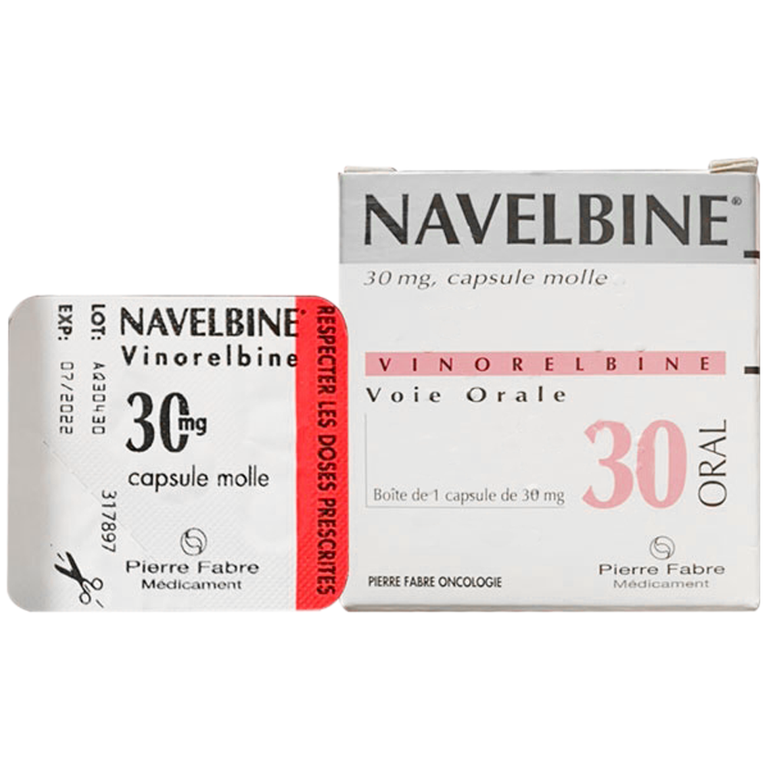 Thuốc Navelbine 30mg Pierre Fabre điều trị ung thư phổi, ung thư vú (1 vỉ x 1 viên)