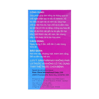 Thực phẩm bảo vệ sức khoẻ viên nang Glutathione White 800 (60 viên)