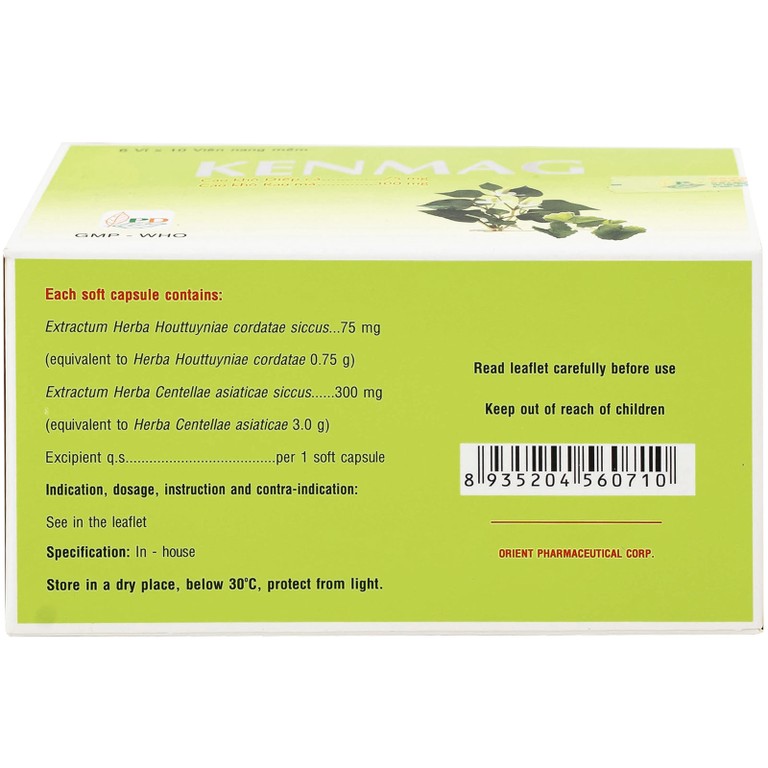 Thuốc Kenmag GMP phòng và hỗ trợ điều trị táo bón, giải nhiệt, thông tiểu (6 vỉ x 10 viên)