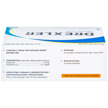 Thuốc Drexler 7,5mg Davipharm điều trị ngắn hạn chứng mất ngủ (6 vỉ x 10 viên)