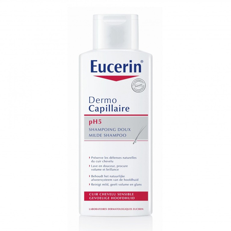 Dầu gội cho da đầu nhạy cảm Eucerin Dermo Capillaire pH5 Mild Shampoo ngăn ngừa khô da đầu (250ml)