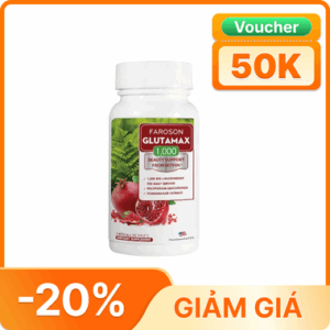 Viên Uống Glutamax 1000 Hỗ Trợ Tăng Cường Khả Năng Chống Oxy Hóa, Tăng Độ Đàn Hồi Cho Da (Hộp 30 Viên)