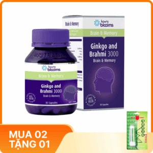 Viên uống Ginkgo And Brahmi 3000 Henry Blooms hỗ trợ hoạt huyết (Hộp 30 viên)