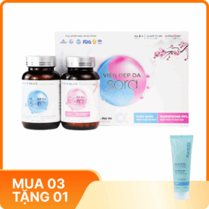 Thực phẩm bảo vệ sức khỏe VIÊN ĐẸP DA SORA ( hộp 2 lọ x 30 viên )