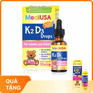 MediUSA K2 D3 Drops hỗ trợ hấp thu canxi cho bé (30ml)