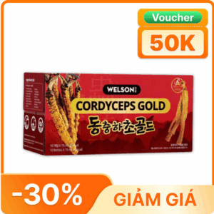 Thực phẩm bổ sung Nước uống Đông Trùng Hạ Thảo - Welson Cordyceps Gold - Hộp 10 Chai (75ml)