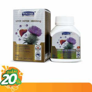 Viên uống Liver Detox 38000mg Vital Code hỗ trợ giải độc gan (Hộp 100 viên)