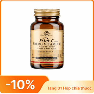 Thực phẩm bảo vệ sức khoẻ Ester-C 500MG Vitamin C Solgar hỗ trợ tăng cường sức đề kháng (50 viên)