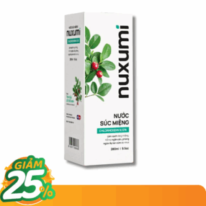 Nước súc miệng Nuxumi 0.12% Chlorhexidin (Chai 280ml)