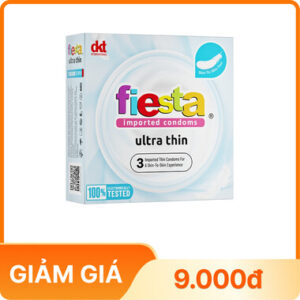 Bao Cao Su Fiesta Ultra Thin (53mm) – Siêu Mỏng Siêu Mềm (Hộp 3 Cái)