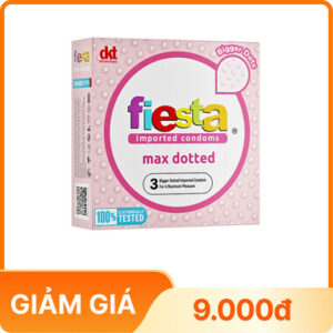 Bao Cao Su Fiesta Max Dotted (53mm) – Gai Siêu Lớn (Hộp 3 Cái)