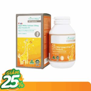 Thực phẩm bảo vệ sức khoẻ Milky Calcium D3 330mg Plus Vitatree bổ sung calci, vitamin D3 (Hộp 60 viên)
