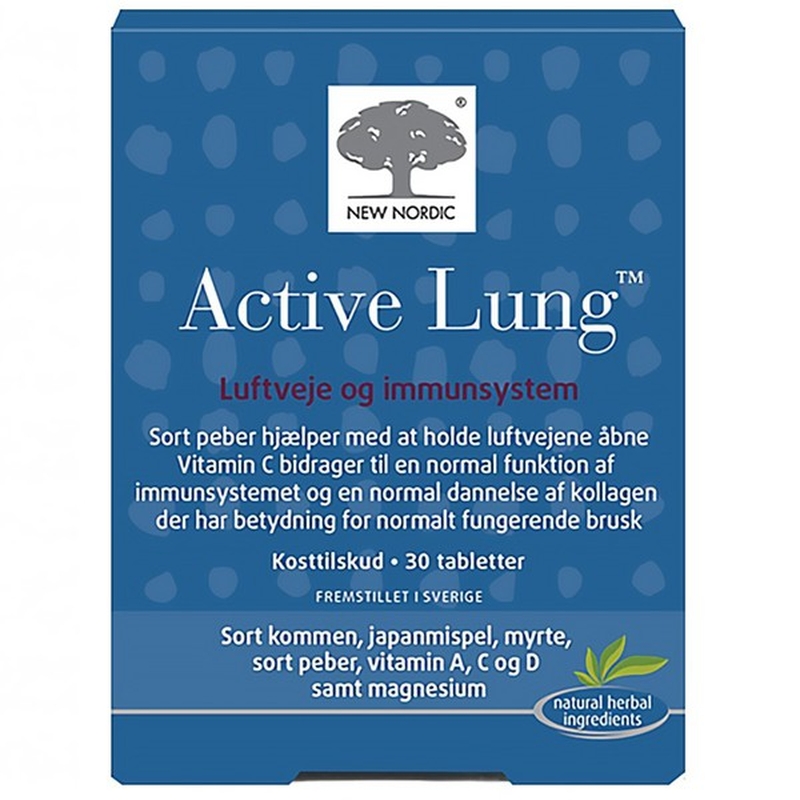 Viên uống giảm ho, hỗ trợ điều trị viêm xoang, hen suyễn Active Lung New Nordic 2x15 1