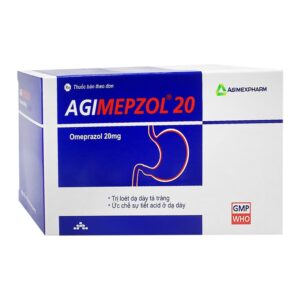 Thuốc Agimepzol 20 Agimexpharm điều trị trào ngược dịch dạ dày - thực quản, loét dạ dày (6 vỉ x 10 viên)