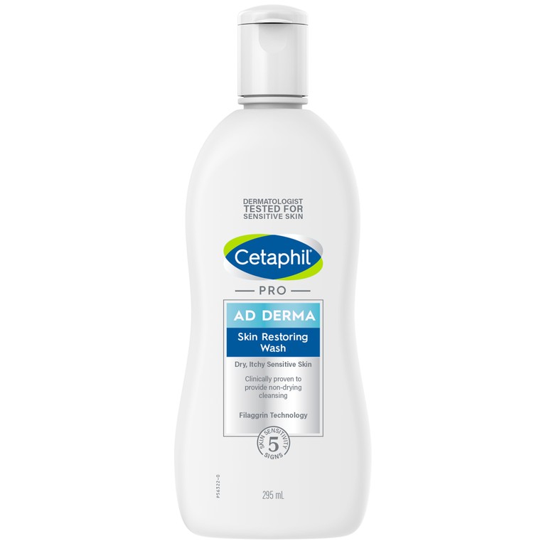 Sữa tắm Cetaphil Pro AD Derma Skin Restoring Wash dành cho da khô, da cơ địa (295ml)