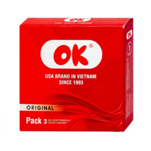 Bao cao su OK Original không mùi, độ đàn hồi tốt (3 cái)