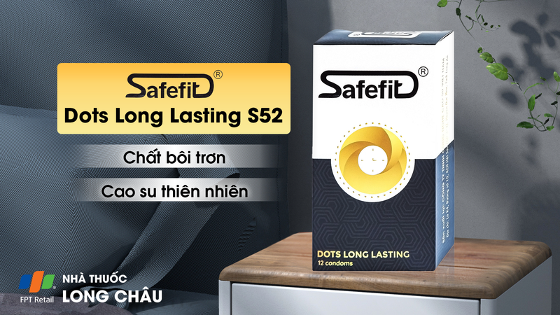 BCS CÓ GAI KÉO DÀI THỜI GIAN S52 SAFEFIT DOTS LONG LASTING HỘP 12 CÁI 1