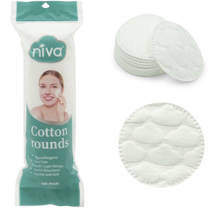 Bông Tẩy Trang Niva dạng tròn 100 Miếng