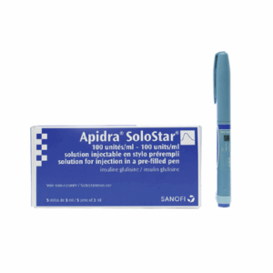 Bút tiêm Apidra Solostar 100IU/ml hỗ trợ điều trị đái tháo đường (Hộp 5 bút x 3ml)
