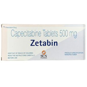 Thuốc Zetabin 500mg Sun Pharma điều trị ung thư đại tràng, ung thư vú, ung thư dạ dày (10 vỉ x 10 viên)