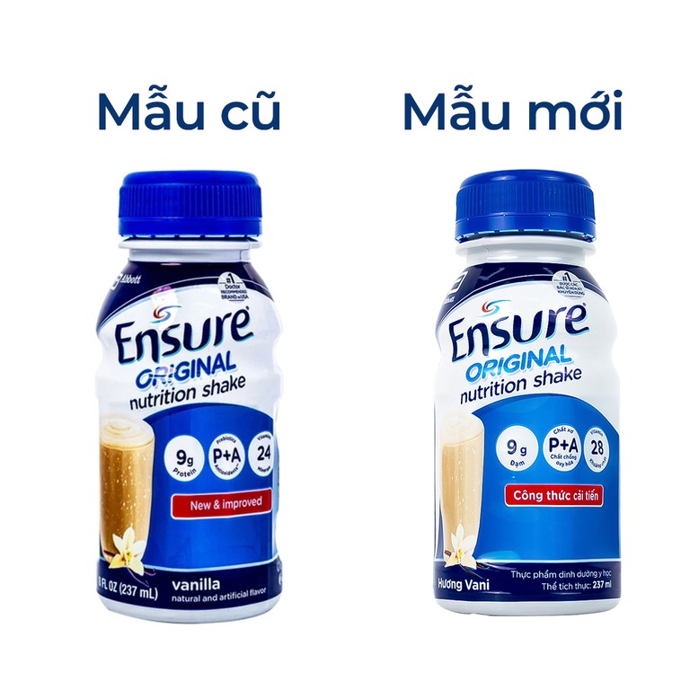Sữa Ensure Original 237ml Abbott hương vani, bổ sung dinh dưỡng, hỗ trợ tiêu hóa (4 lốc x 6 chai)