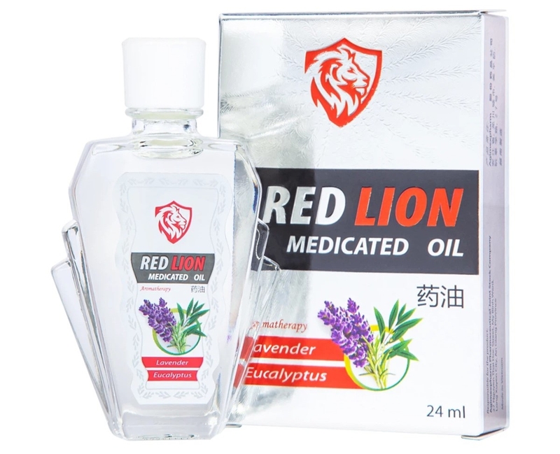Dầu Gió Red Lion Medicated Oil White Lavender Eucalyptus Agimexpharm 24ml 1