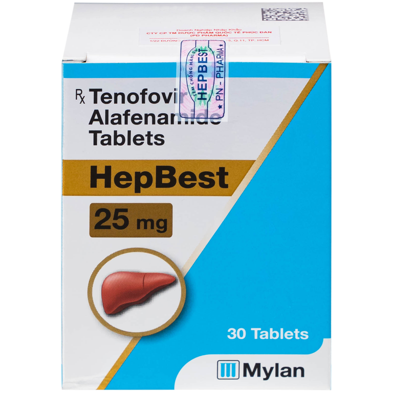 Thuốc Hepbest 25mg điều trị nhiễm virus viêm gan B mạn tính (30 viên)