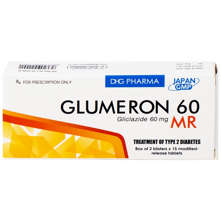 Thuốc Glumeron 60 MR DHG điều trị đái tháo đường típ 2 (2 vỉ x 15 viên)