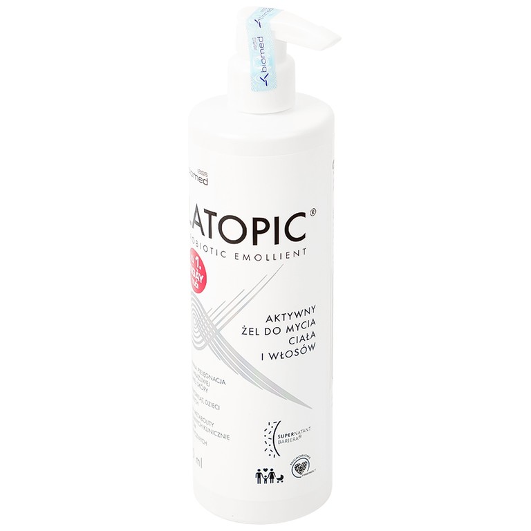 Gel tắm gội Latopic Probiotic Emollient Active dành cho da dị ứng, kích ứng (400ml)