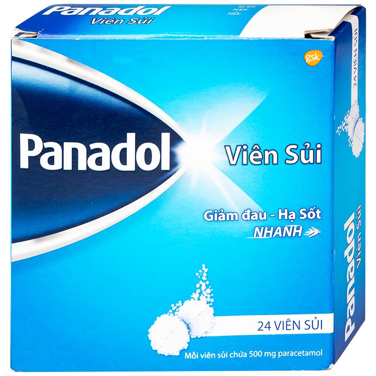 Viên sủi Panadol GSK giảm đau nhẹ và hạ sốt (6 vỉ x 4 viên)