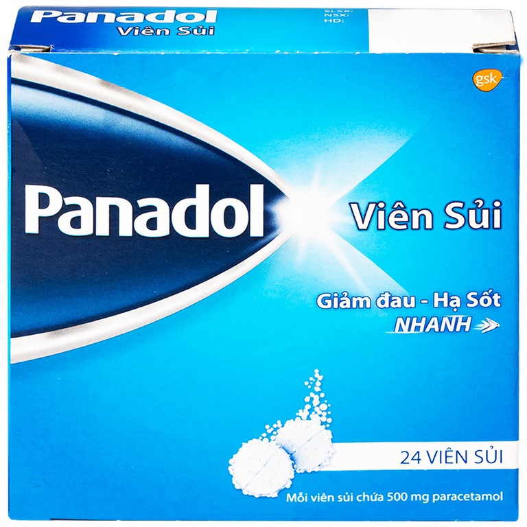 Viên sủi Panadol GSK giảm đau nhẹ và hạ sốt (6 vỉ x 4 viên)