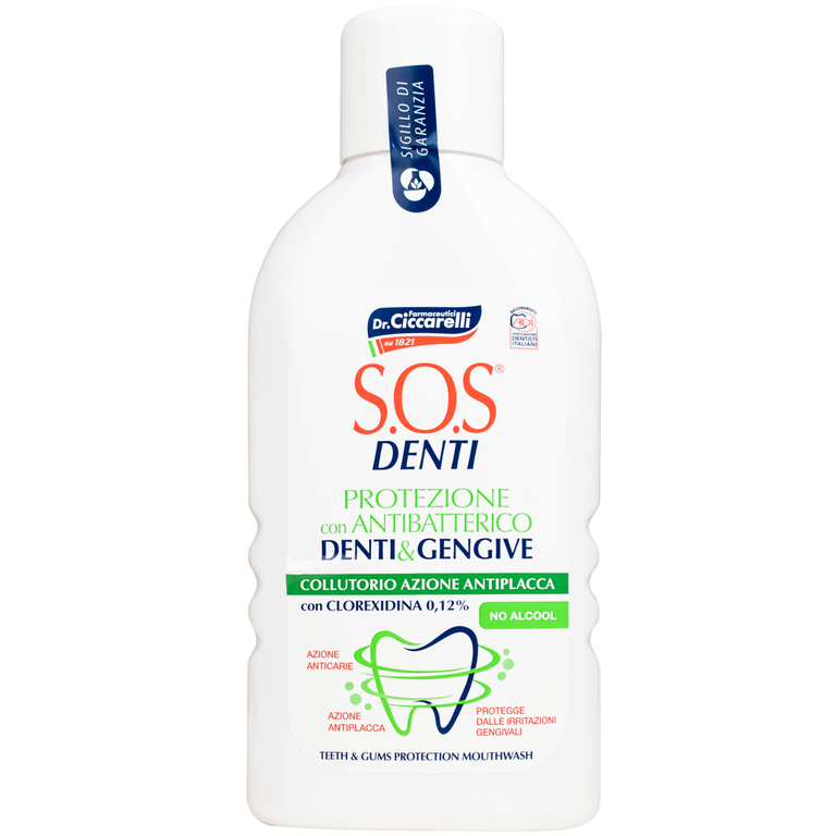Nước súc miệng giảm mảng bám, bảo vệ răng nướu Dr.Ciccarelli S.O.S Denti (400ml)