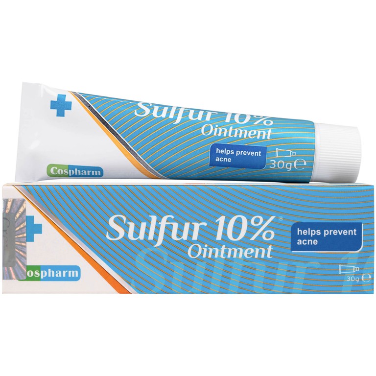 Kem bôi Sulfur 10% Ointment Cospharm hỗ trợ cải thiện tình trạng mụn và giảm viêm sưng (30g)