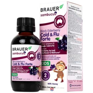 Siro Black ElderBerry Cold And Flu Forte Brauer hỗ trợ giảm các triệu chứng ho, sổ mũi do cảm (100ml)