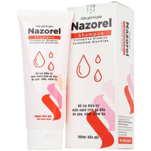 Dầu gội trị gàu Nazorel Shampoo Ciclopirox Olamine giúp làm sạch da đầu, giảm ngứa do gàu và nấm gây ra (100ml)