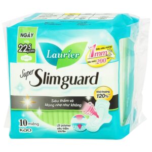 Băng vệ sinh Laurier Super Slimguard Kao siêu thấm và mỏng nhẹ (1mm - 10 miếng)