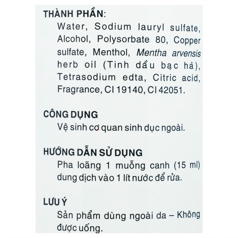 Dung dịch vệ sinh phụ nữ Gynofar sạch khuẩn, giữ cân bằng pH da (500ml)