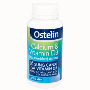 Viên uống Ostelin Calcium & Vitamin D3 Sanofi giúp tăng hấp thụ canxi, duy trì xương và răng chắc khỏe (130 viên)