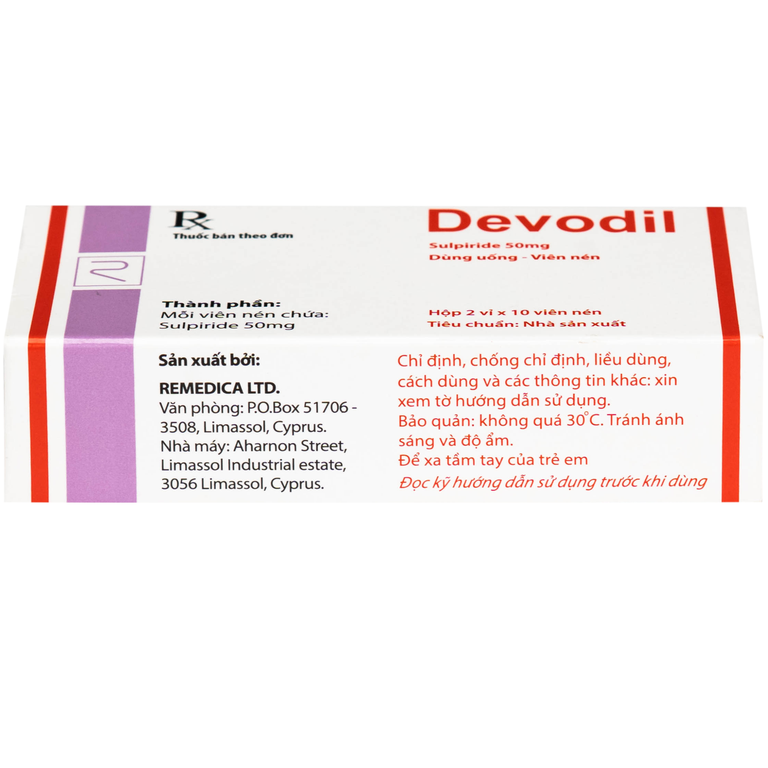 Thuốc Devodil Remedica điều trị ngắn hạn chứng lo âu, rối loạn hành vi nghiêm trọng (2 vỉ x 10 viên)