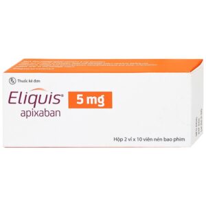 Thuốc Eliquis 5mg Pfizer giúp phòng ngừa biến cố thuyên tắc huyết khối tĩnh mạch (2 vỉ x 10 viên)
