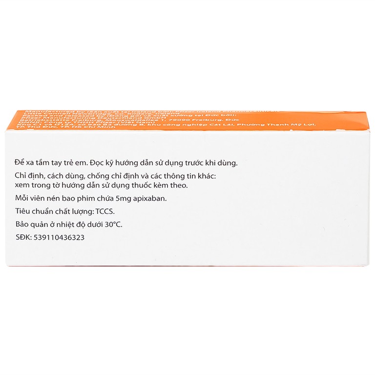 Thuốc Eliquis 5mg Pfizer giúp phòng ngừa biến cố thuyên tắc huyết khối tĩnh mạch (2 vỉ x 10 viên)