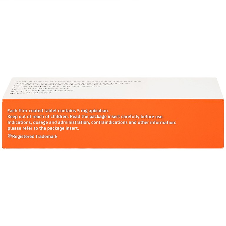 Thuốc Eliquis 5mg Pfizer giúp phòng ngừa biến cố thuyên tắc huyết khối tĩnh mạch (2 vỉ x 10 viên)