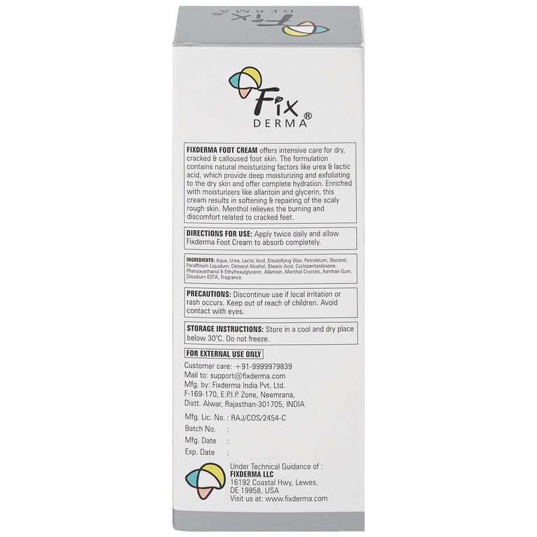 Kem bôi Fixderma Foot Cream dưỡng ẩm, làm mềm gót chân (60g)