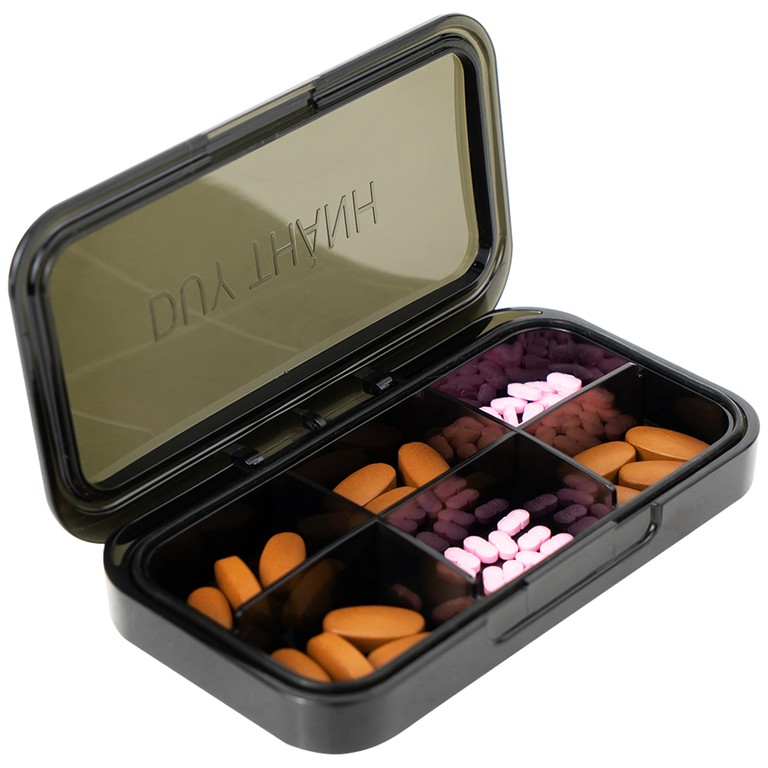 Hộp phân liều thuốc 6 ngăn A29 Duy Thành màu trà