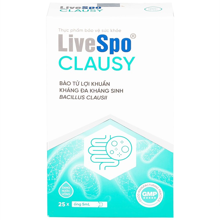 Dung dịch LiveSpo Clausy bổ sung lợi khuẩn, giúp cân bằng hệ vi sinh đường ruột (25 ống x 5ml)