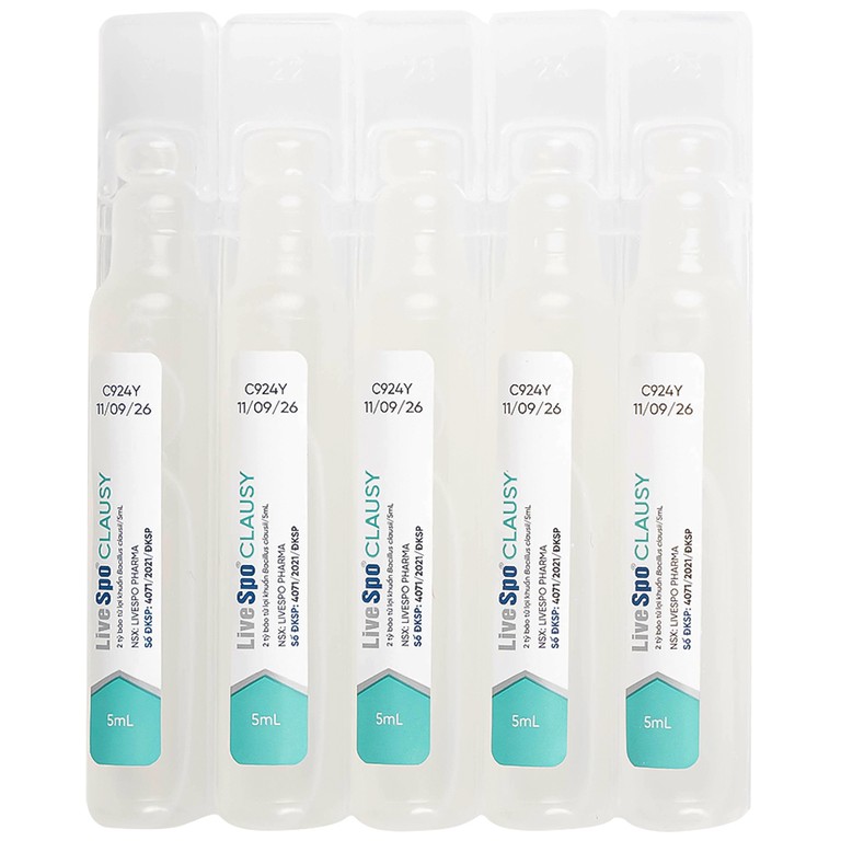 Dung dịch LiveSpo Clausy bổ sung lợi khuẩn, giúp cân bằng hệ vi sinh đường ruột (25 ống x 5ml)