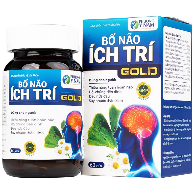 Viên uống Bổ Não Ích Trí Gold tăng cường tuần hoàn não (60 viên)