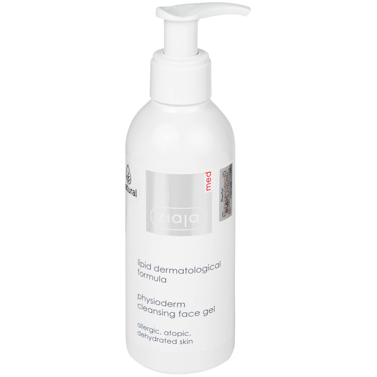 Gel rửa mặt Ziaja Med Lipid Dermatological Formula Physioderm Cleansing Face Gel làm sạch dưỡng ẩm phù hợp da nhạy cảm (200ml)
