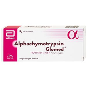 Thuốc Alphachymotrypsin Glomed Abbott điều trị phù nề sau chấn thương, phẫu thuật, bỏng (2 vỉ x 10 viên)