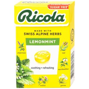 Kẹo Ngậm Ho Không Đường Chanh Bạc Hà Ricola Lemon Mint (40g)